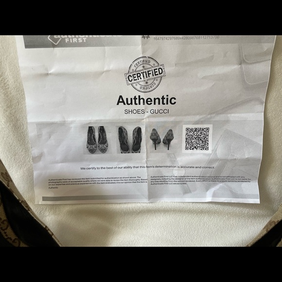 Authenticated Gucci monogrammed GG open toe pump - Picture 11 of 11